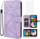 Google Pixel 5 Case Wallet Case with Tempered Glass