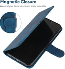 Google Pixel 5 Case Wallet Case with Tempered Glass