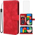 Google Pixel 5 Case Wallet Case with Tempered Glass