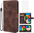 Google Pixel 5 Case Wallet Case with Tempered Glass