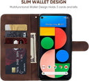 Google Pixel 5 Case Wallet Case with Tempered Glass