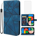 Google Pixel 5 Case Wallet Case with Tempered Glass