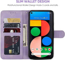 Google Pixel 5 Case Wallet Case with Tempered Glass