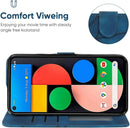 Google Pixel 5 Case Wallet Case with Tempered Glass