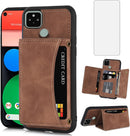 Google Pixel 5 Wallet Cover with Tempered Glass Screen Protector