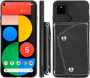 Google Pixel 5 Wallet Cover with Tempered Glass Screen Protector