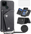 Google Pixel 5 Wallet Cover with Tempered Glass Screen Protector