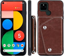 Google Pixel 5 Wallet Cover with Tempered Glass Screen Protector