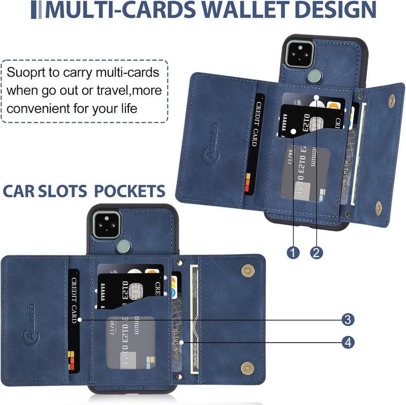 Google Pixel 5 Wallet Cover with Tempered Glass Screen Protector - Gorilla Cases