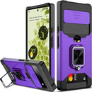 Google Pixel 6 Case Sliding Camera Cover Heavy Duty Protective Pixel Card Holder