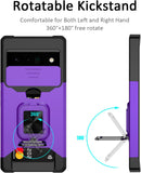 Google Pixel 6 Case Sliding Camera Cover Heavy Duty Protective Pixel Card Holder