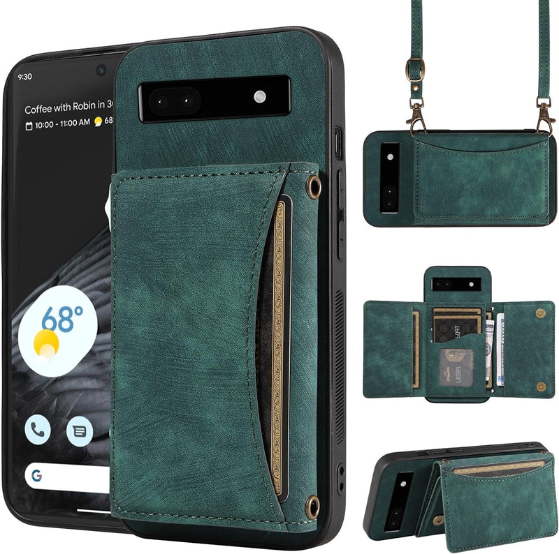 Google Pixel 6 Pro Wallet Cover Crossbody Shoulder Strap Card Holder - Gorilla Cases