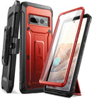 Google Pixel 7 Pro, Full - Body Rugged Belt - Clip & Kickstand Case Screen Protector Black