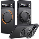 Google Pixel 8 Pro 360° Rotatable Magnetic Ring Stand Translucent Pixel Phone Case 6.7" Black