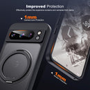 Google Pixel 8 Pro 360° Rotatable Magnetic Ring Stand Translucent Pixel Phone Case 6.7" Black