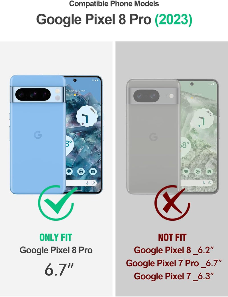 Google Pixel 8 Pro 5G 6.7 inch Built - in Screen Protector Work Fingerprint hockproof Protective Cover Case - Gorilla Cases