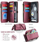 Google Pixel 8 Pro 5G Zipper Wallet Cover Tempered Glass Screen Protector Credit Card Holder