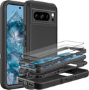 Google Pixel 8 Pro Case 2 Pcs Tempered Glass Screen Protector Heavy Duty Protection Case
