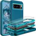 Google Pixel 8 Pro Case 2 Pcs Tempered Glass Screen Protector Heavy Duty Protection Case