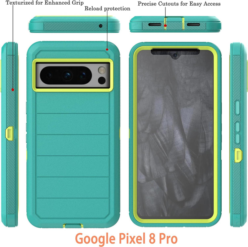 Google Pixel 8 Pro Case Built in Screen Protector Drop Proof 3 - Layer Durable Cover - Gorilla Cases