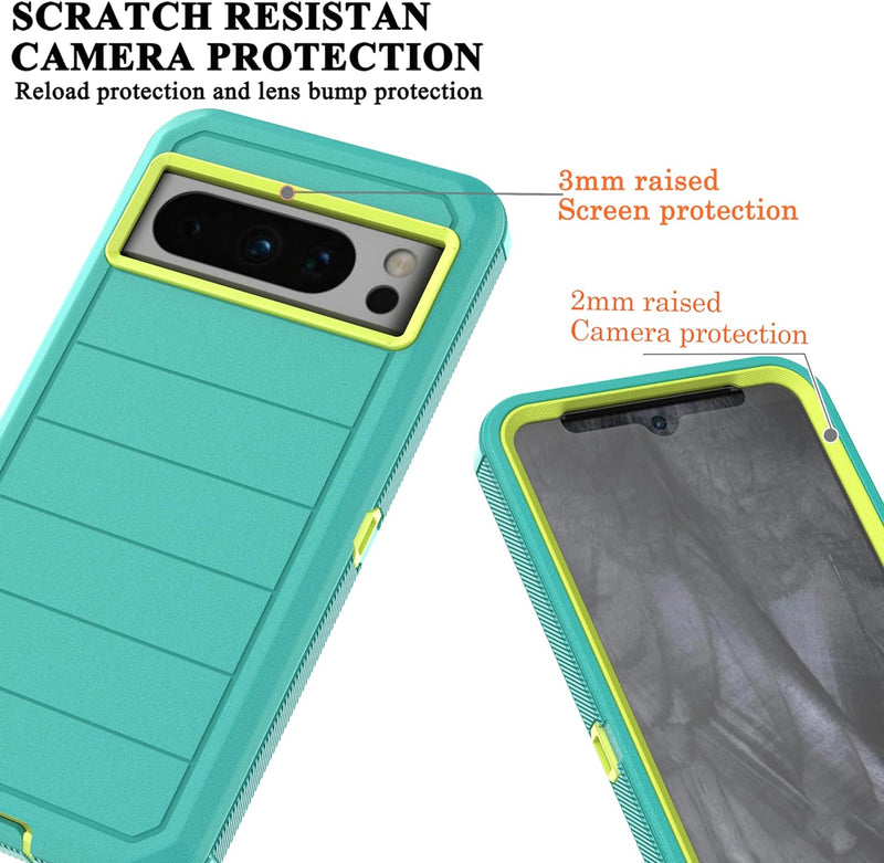 Google Pixel 8 Pro Case Built in Screen Protector Drop Proof 3 - Layer Durable Cover - Gorilla Cases