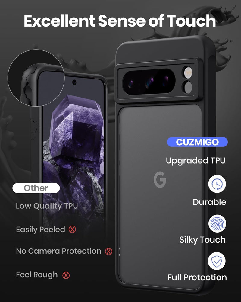 Google Pixel 8 Pro Matte Black Slim Fit Case - Gorilla Cases