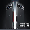 Google Pixel 8 Pro, Stylish Design Metal Frame Bumper case Black