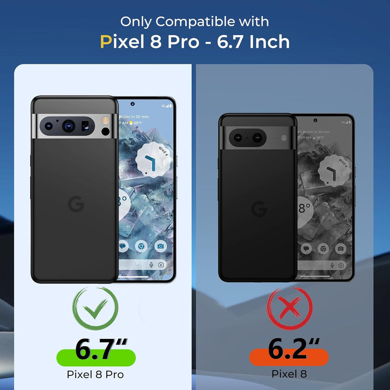 Google Pixel 8 Pro Waterproof Case Hard Back Protective Phone Cover Pixel 8 Pro - 6.7 Inch Black - Gorilla Cases