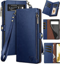 Google Pixel 8 Wallet case Holder Shockproof Cover Zipper Credit Card