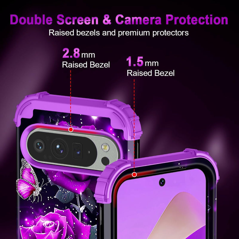 Google Pixel 9 Case/Pixel 9 Pro Case, Glow Duty Shockproof Full Body Protection Soft Silicone Case - Gorilla Cases