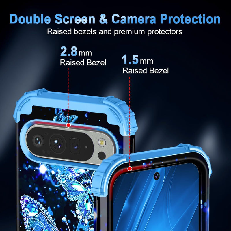 Google Pixel 9 Case/Pixel 9 Pro Case, Glow Duty Shockproof Full Body Protection Soft Silicone Case - Gorilla Cases