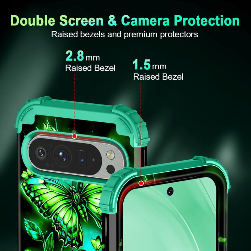 Google Pixel 9 Case/Pixel 9 Pro Case, Glow Duty Shockproof Full Body Protection Soft Silicone Case - Gorilla Cases