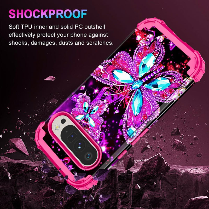 Google Pixel 9 Case/Pixel 9 Pro Case, Glow Duty Shockproof Full Body Protection Soft Silicone Case - Gorilla Cases