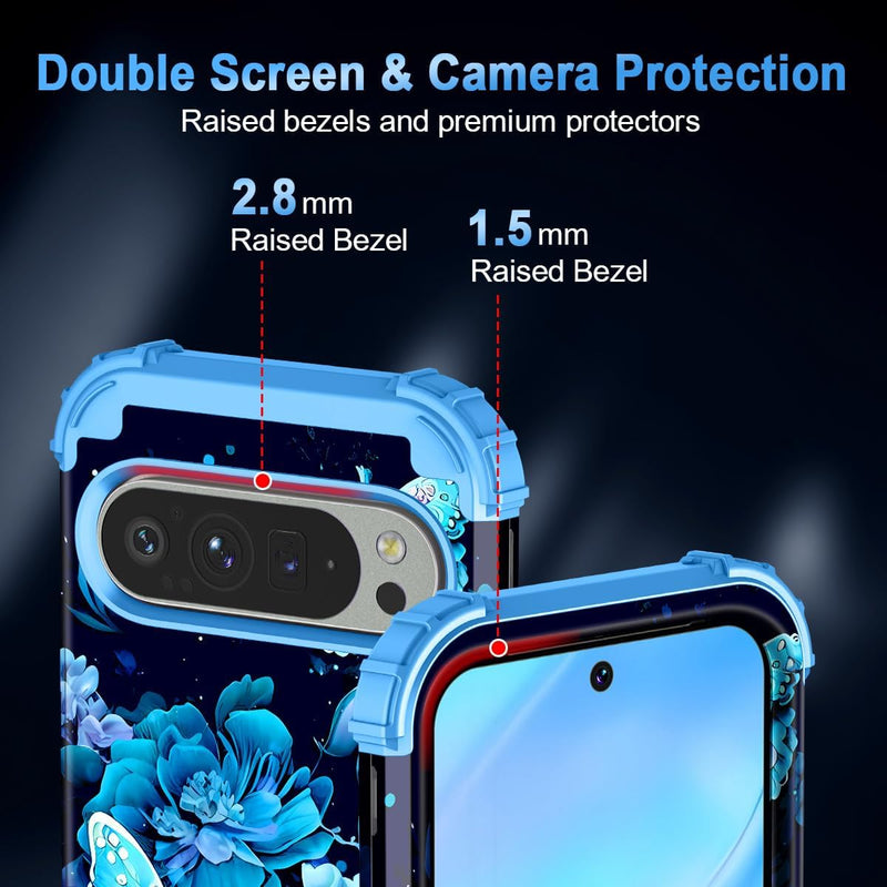 Google Pixel 9 Case/Pixel 9 Pro Case, Glow Duty Shockproof Full Body Protection Soft Silicone Case - Gorilla Cases