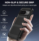 Google Pixel 9 Pro Case Heavy Duty Military Drop Protection Shockproof Phone Case Wine