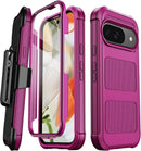 Google Pixel 9 Pro Case Heavy Duty Military Drop Protection Shockproof Phone Case Wine