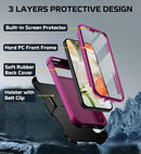 Google Pixel 9 Pro Case Heavy Duty Military Drop Protection Shockproof Phone Case Wine