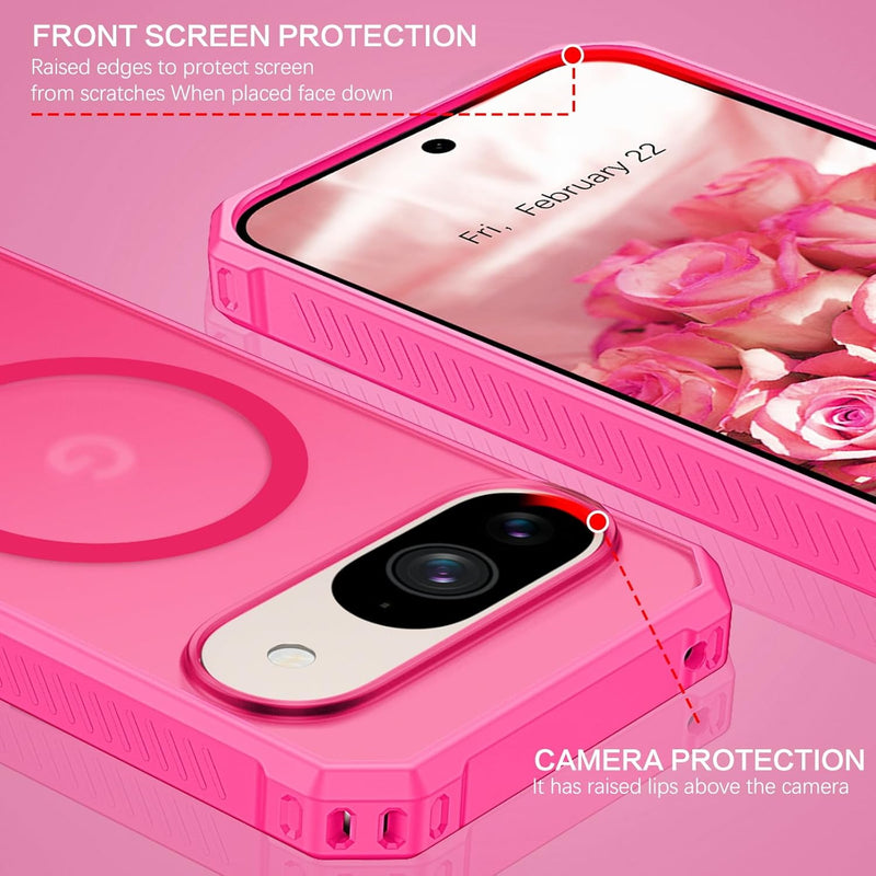 Google Pixel 9 Pro Case Pixel 9/9 Pro Magnetic Phone Case Protective Cover Hot Pink - Gorilla Cases