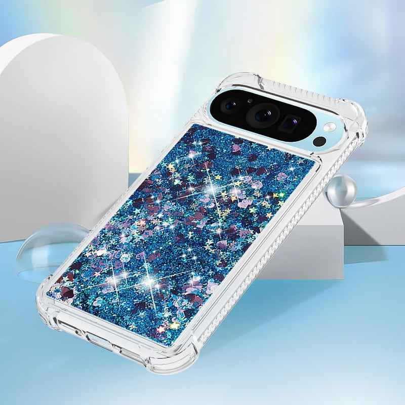 Google Pixel 9 Pro Glitter Liquid Silicone Stylish Case Screen Camera Protection Cove - Gorilla Cases