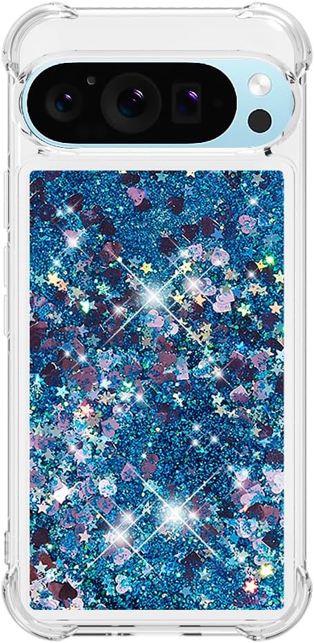 Google Pixel 9 Pro Glitter Liquid Silicone Stylish Case Screen Camera Protection Cove - Gorilla Cases