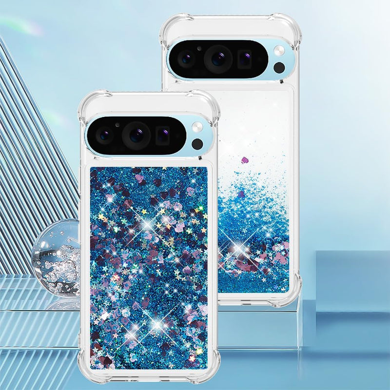 Google Pixel 9 Pro Glitter Liquid Silicone Stylish Case Screen Camera Protection Cove - Gorilla Cases