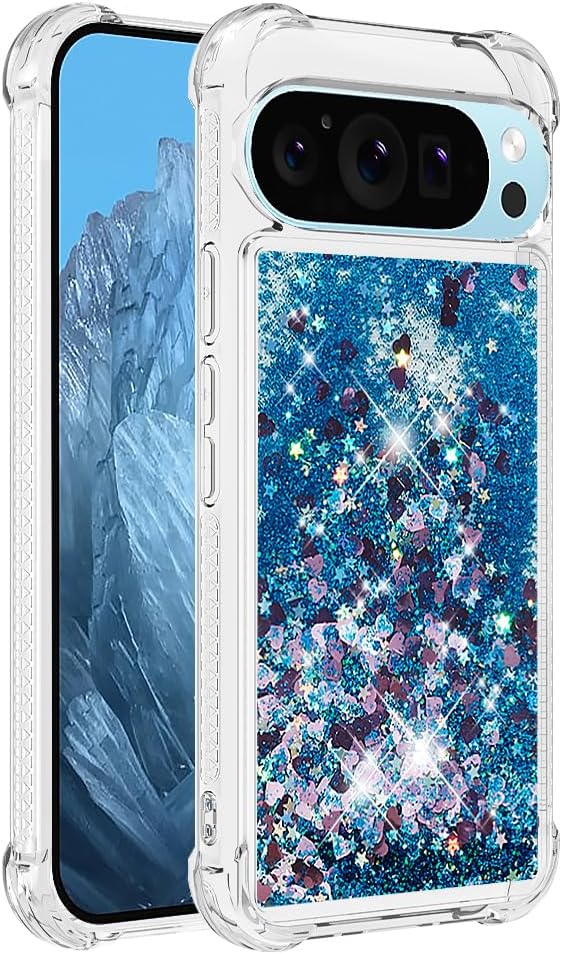 Google Pixel 9 Pro Glitter Liquid Silicone Stylish Case Screen Camera Protection Cove - Gorilla Cases