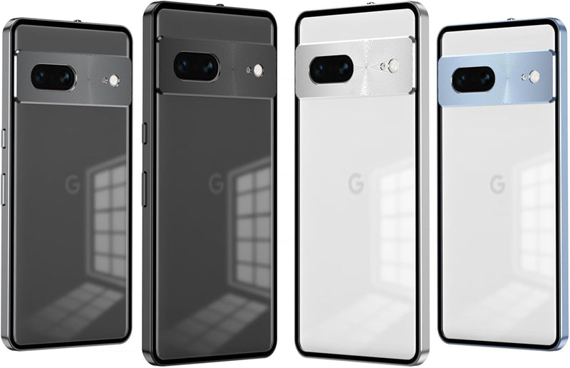 Google Pixel 9 Pro Luxury Premium Aluminum Alloy Shockproof Bumper Frame Plastic Back Cover Black - Gorilla Cases