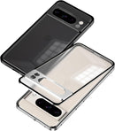 Google Pixel 9 Pro Luxury Premium Aluminum Alloy Shockproof Bumper Frame Plastic Back Cover Black