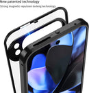 Google Pixel 9 Pro Luxury Premium Aluminum Alloy Shockproof Bumper Frame Plastic Back Cover Black