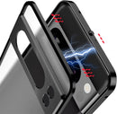 Google Pixel 9 Pro Luxury Premium Aluminum Alloy Shockproof Bumper Frame Plastic Back Cover Black