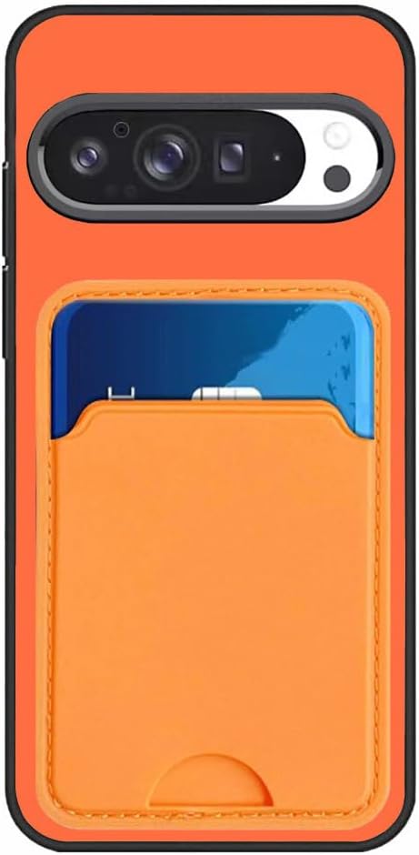 Google Pixel 9 Pro Phone Case Screen Protector Credit Card Holder Silicone Rubber Slim Thin - Orange - Gorilla Cases