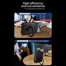 Google Pixel 9 Pro Pixel Armor Case Magnetic Ring Kickstand Slide Camera Lens Cover - Black