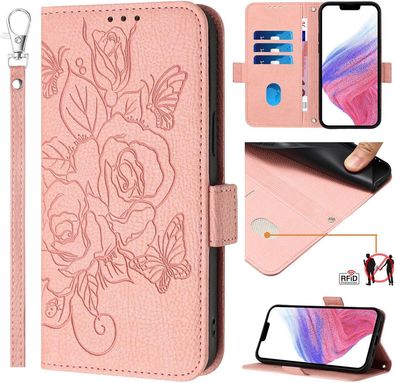 Google Pixel 9 Pro Roses Pattern PU Leather Flip Case Closure Wallet Case - Green - Gorilla Cases