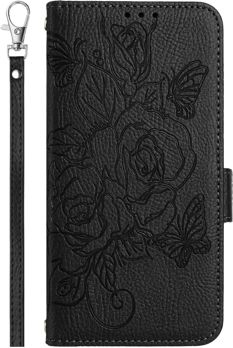 Google Pixel 9 Pro Roses Pattern PU Leather Flip Case Closure Wallet Case - Green - Gorilla Cases